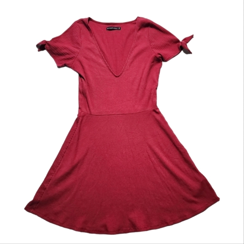 Abercrombie & Fitch Midi Knit Dress Size Medium Red